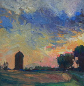 "Abend Himmel" Öl auf Leinwand, 68 x 68 cm, 2013