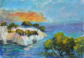 "Meeres Idylle", Ölpastell, 21 x 30 cm, 2011