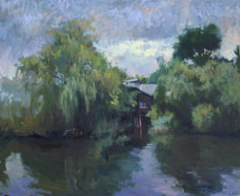 "Haus am Weiher", Öl auf Leinwand, 50 x 60 cm, 2005