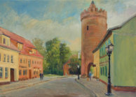  Luckauer Torturm zu Altstadt Beeskow, Öl auf Leinwand, 50 x 70 cm, 2014